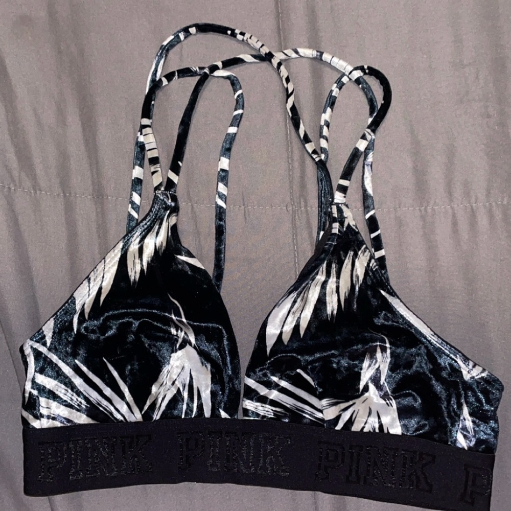 PINK Victoria's Secret Black and White Patterned Bralette
